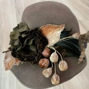 Jennifer Circelli Millinery Cloche Brown Wool Hat